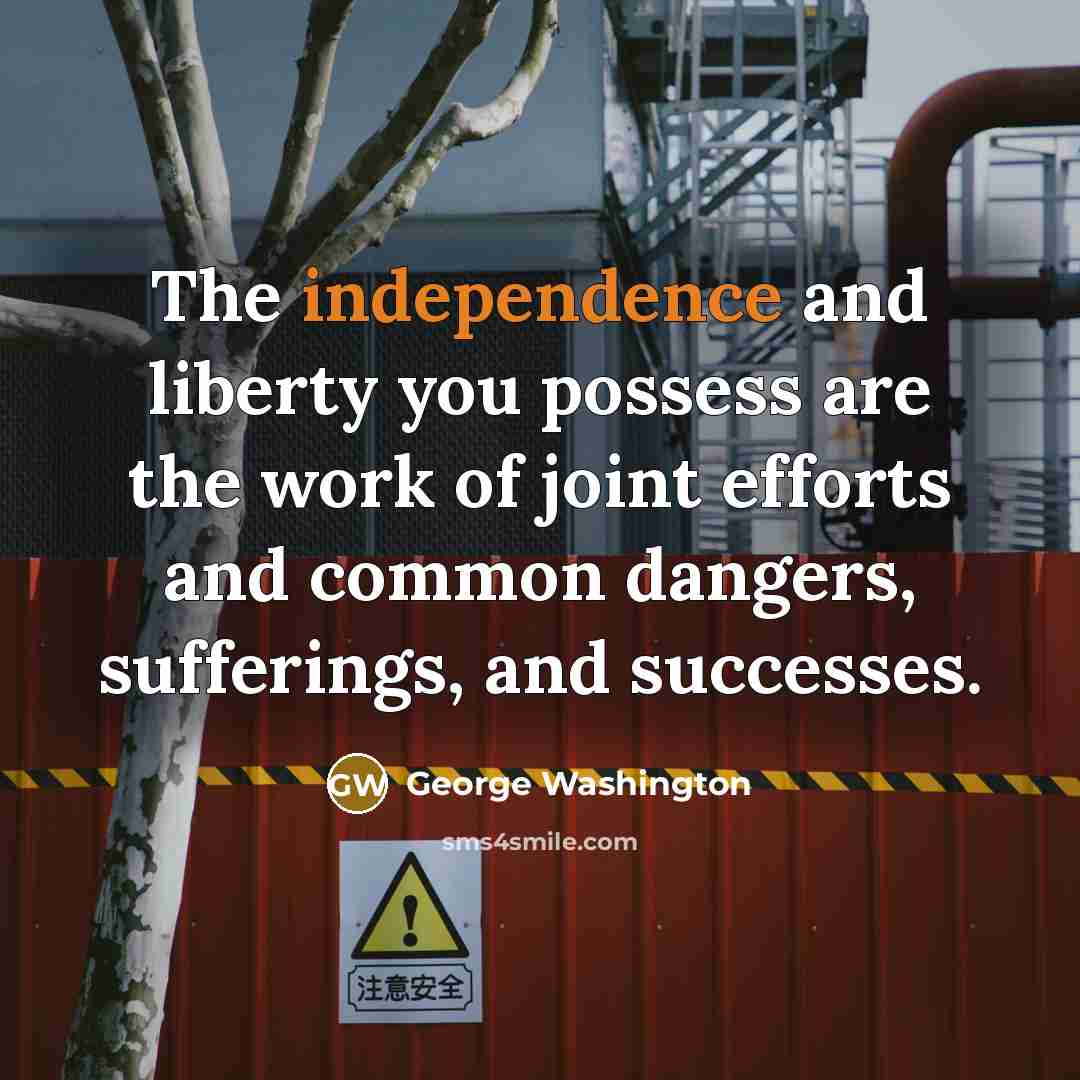 “The independence and liberty you possess are the work of…” quote by George Washington