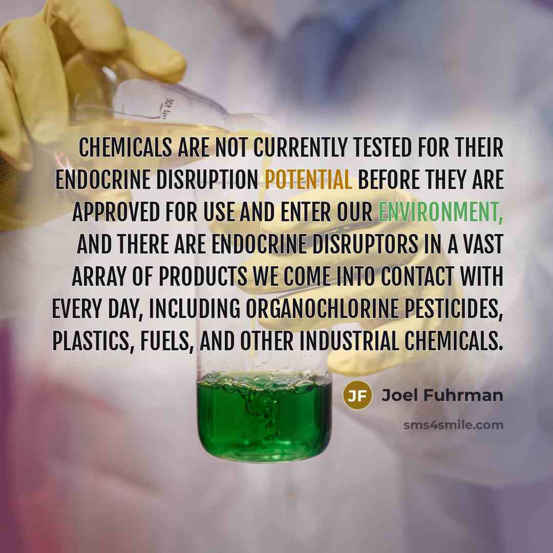 “Chemicals are not currently tested for their endocrine disruption potential…” quote by Joel Fuhrman