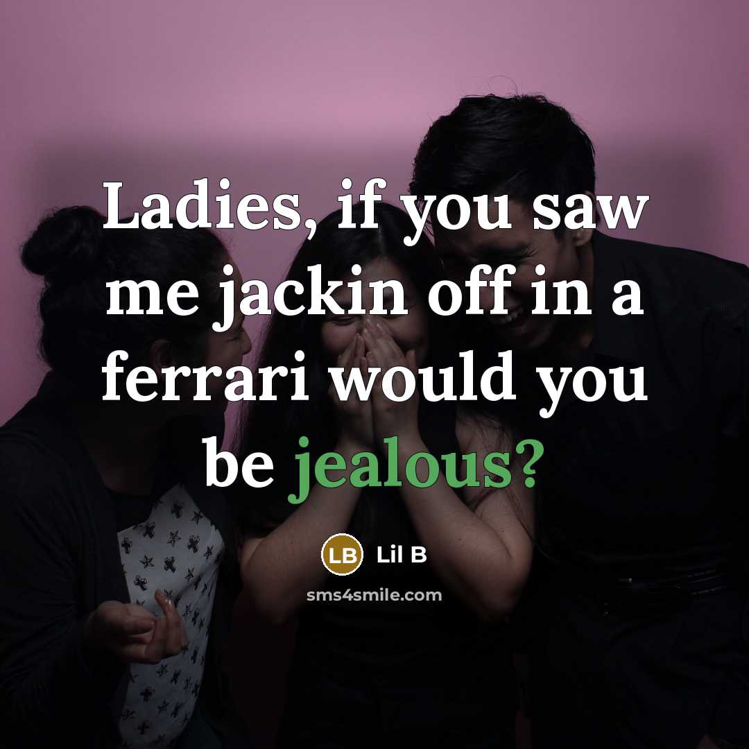 “Ladies, if you saw me jackin off in a ferrari…” quote by Lil B