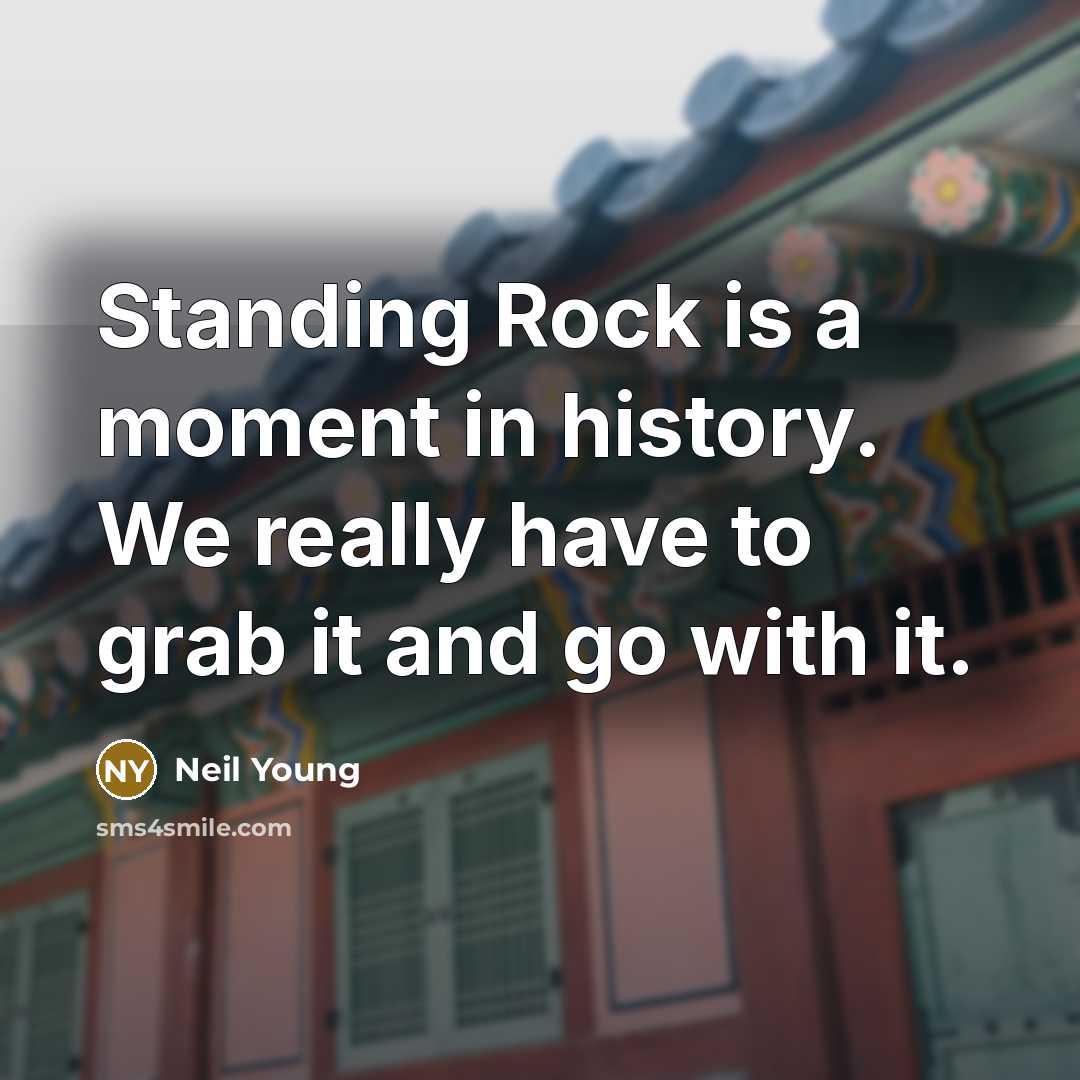 “Standing Rock is a moment in history. We really have…” quote by Neil Young