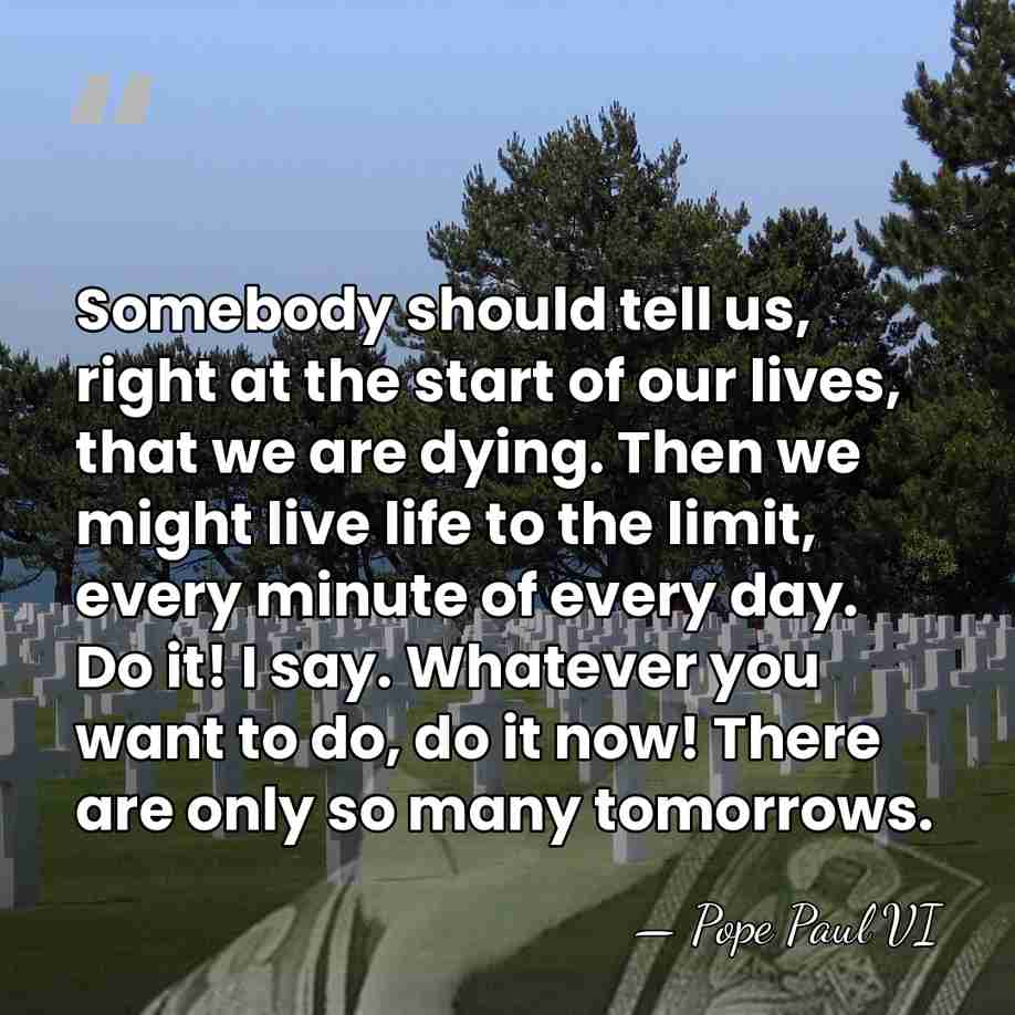 Somebody should tell us, right at the start of our lives, that&hellip; - Pope Paul VI