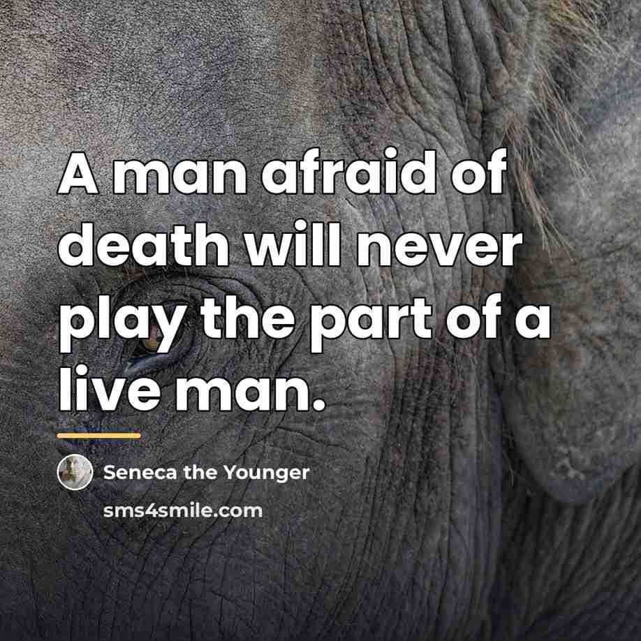 “A man afraid of death will never play the part…” quote by Seneca the Younger