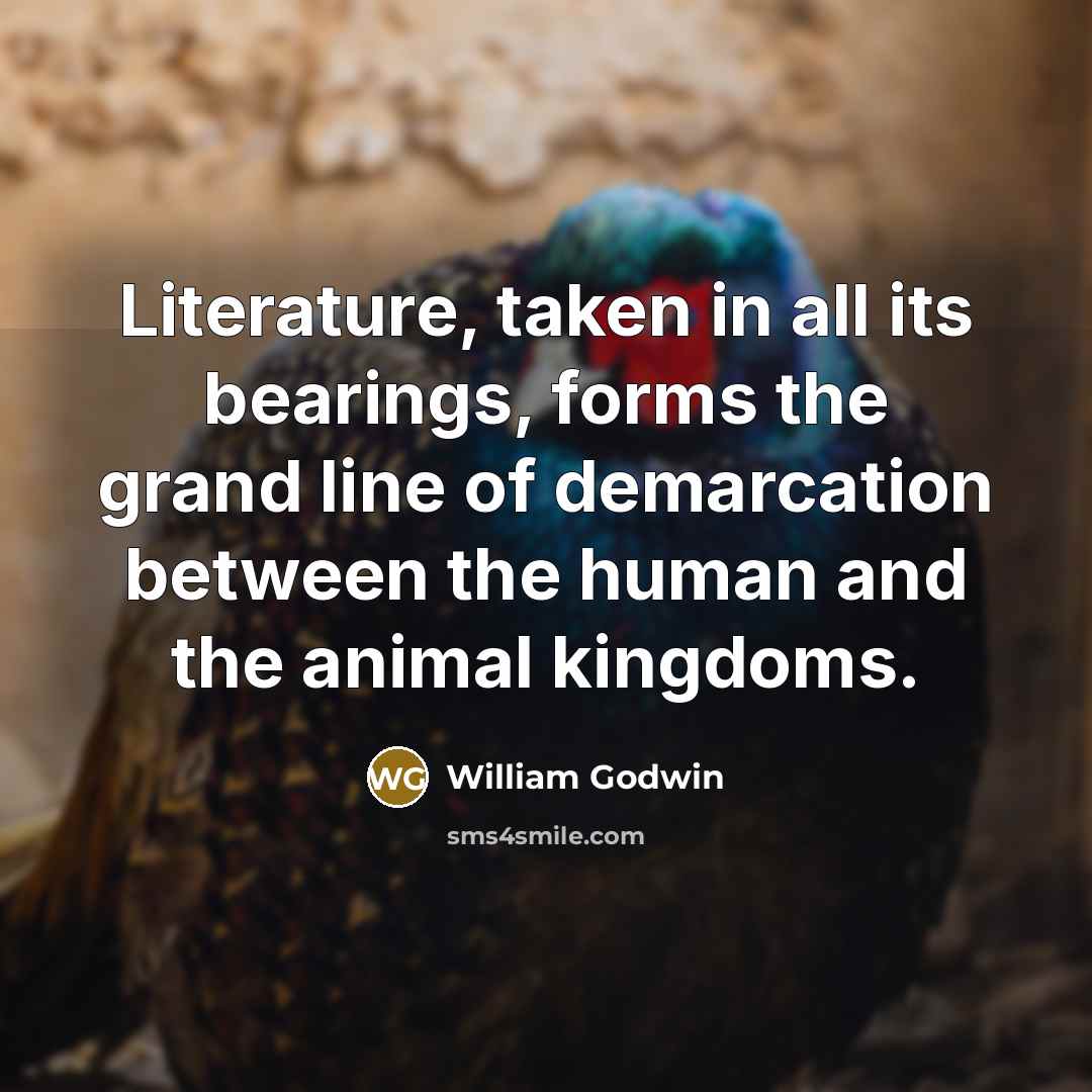 “Literature, taken in all its bearings, forms the grand line…” quote by William Godwin