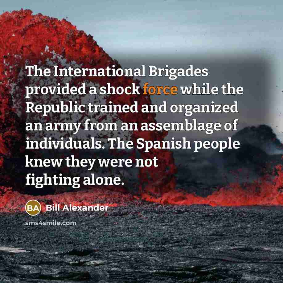 “The International Brigades provided a shock force while the Republic…” quote by Bill Alexander
