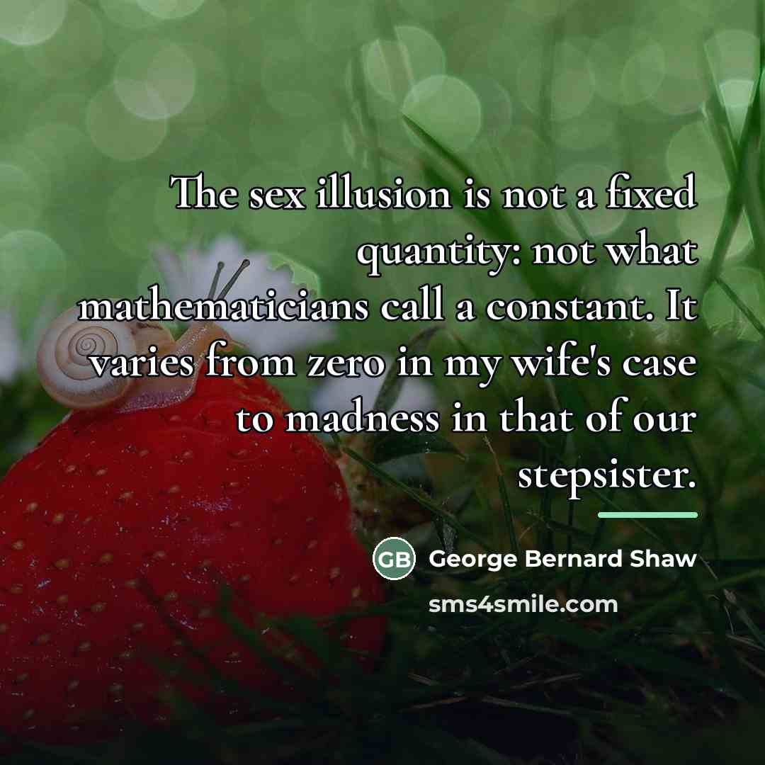 “The sex illusion is not a fixed quantity: not what…” quote by George Bernard Shaw