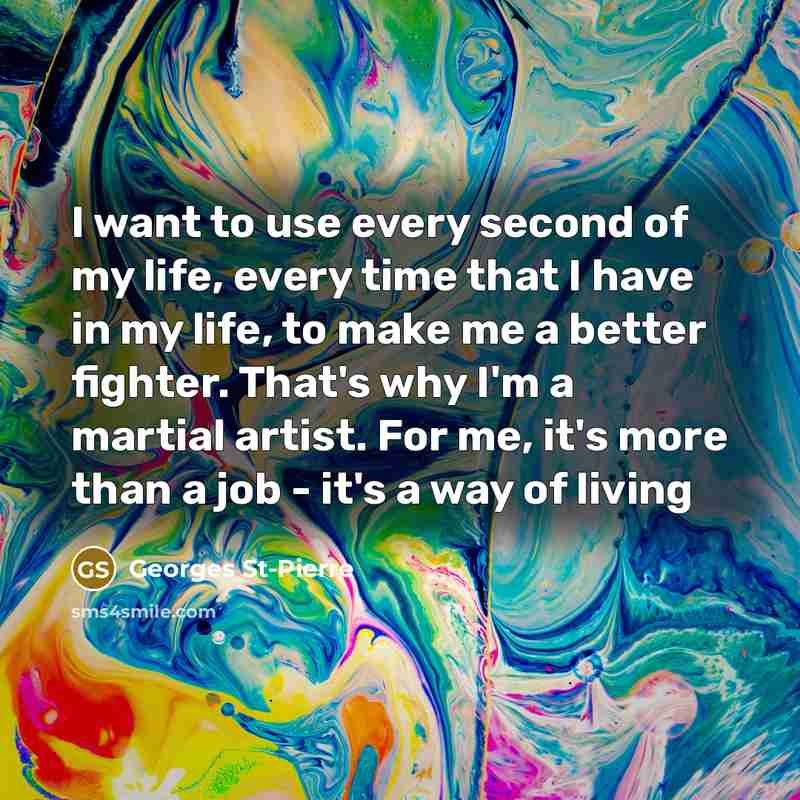 “I want to use every second of my life, every…” quote by Georges St-Pierre