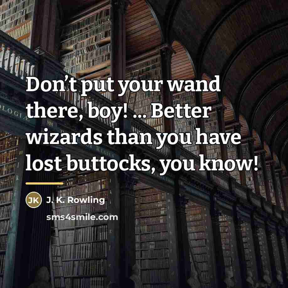 “Don’t put your wand there, boy! ... Better wizards than…” quote by J. K. Rowling