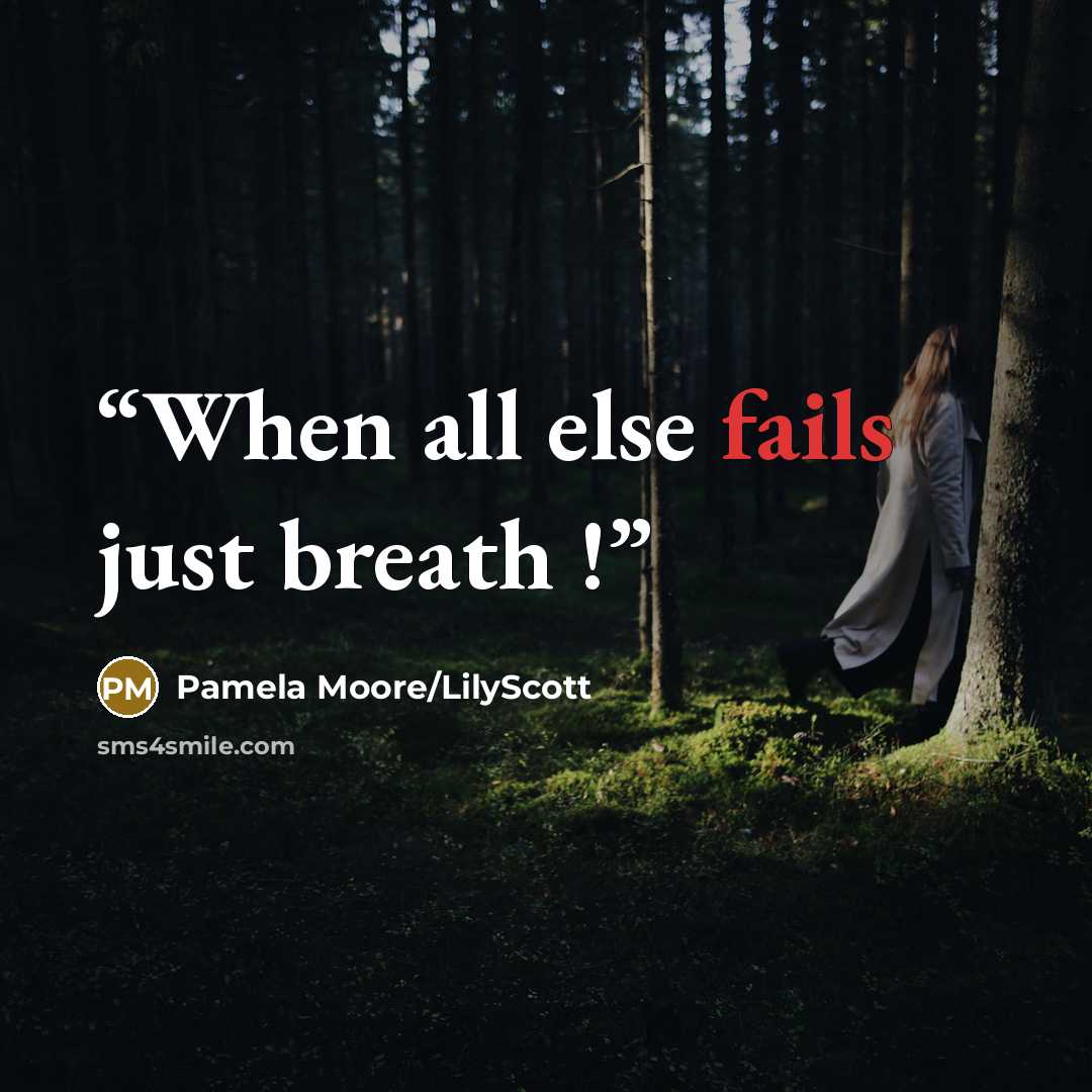 “When all else fails just breath !” quote by Pamela Moore/LilyScott