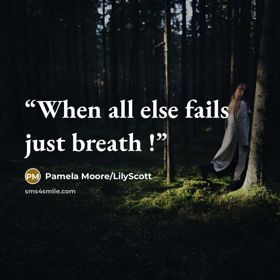 “When all else fails just breath !” quote by Pamela Moore/LilyScott