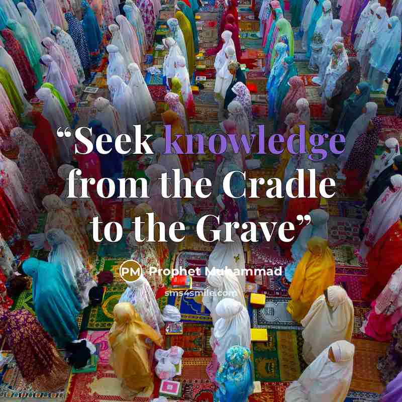 “Seek knowledge from the Cradle to the Grave” quote by Prophet Muhammad