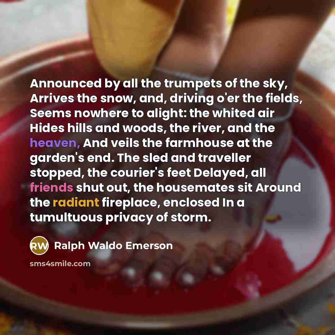 “Announced by all the trumpets of the sky, Arrives the…” quote by Ralph Waldo Emerson