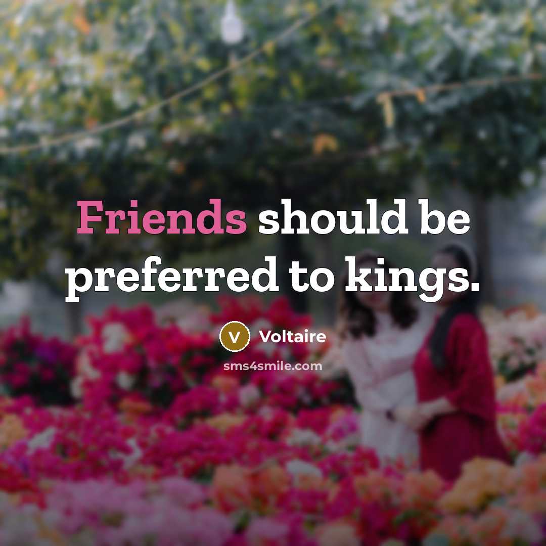 “Friends should be preferred to kings.” quote by Voltaire