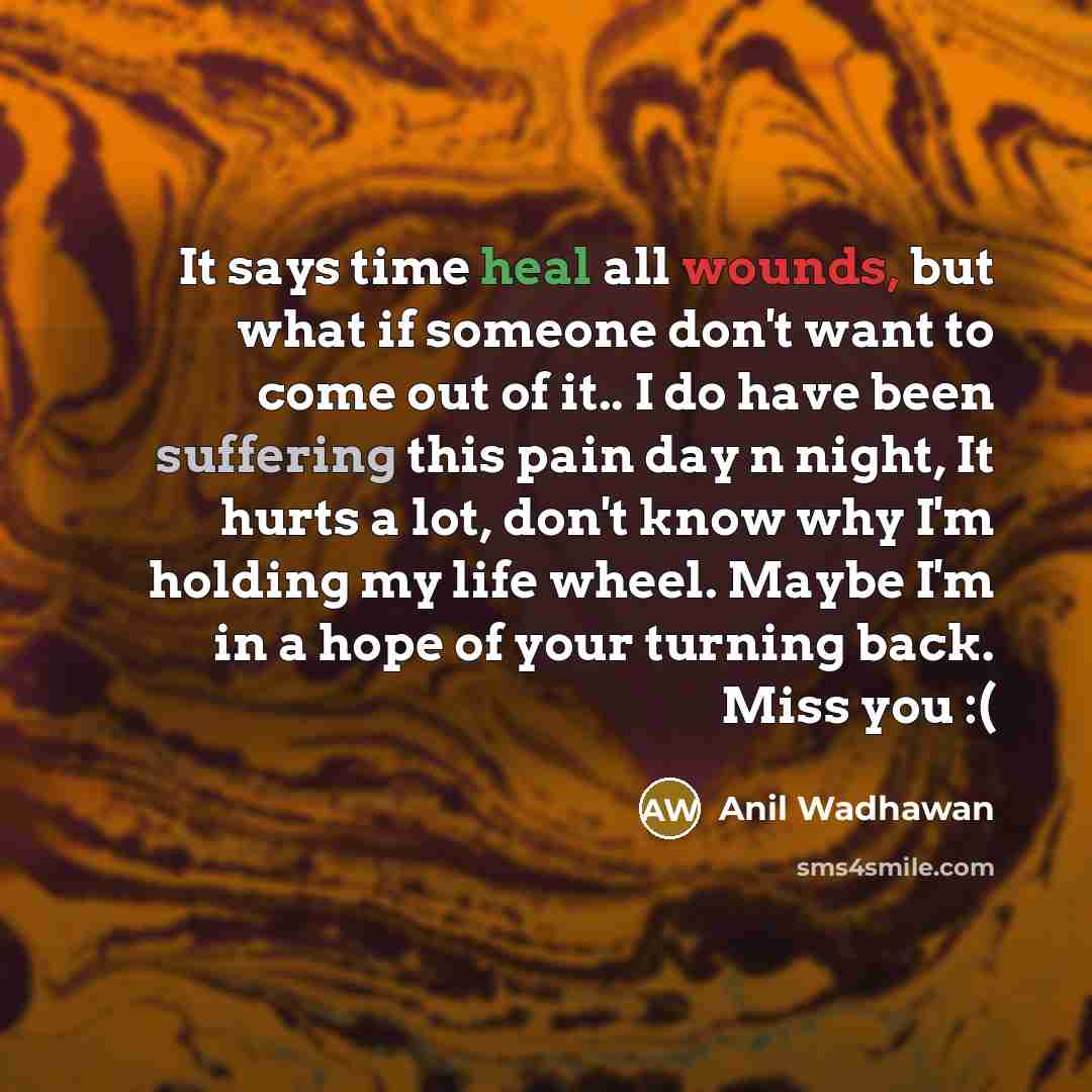 “It says time heal all wounds, but what if someone…” quote by Anil Wadhawan