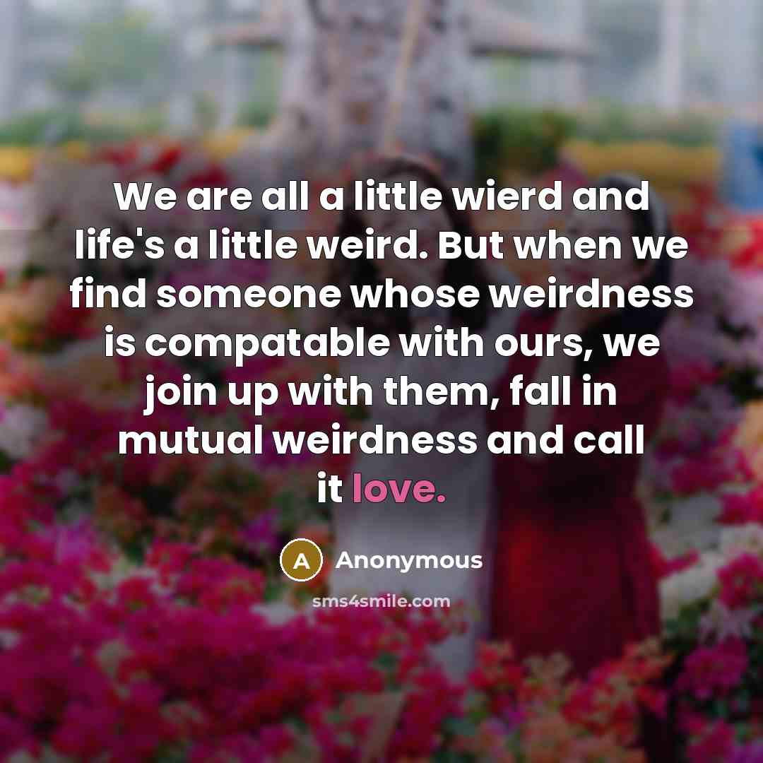 “We are all a little wierd and life's a little…” quote by Anonymous