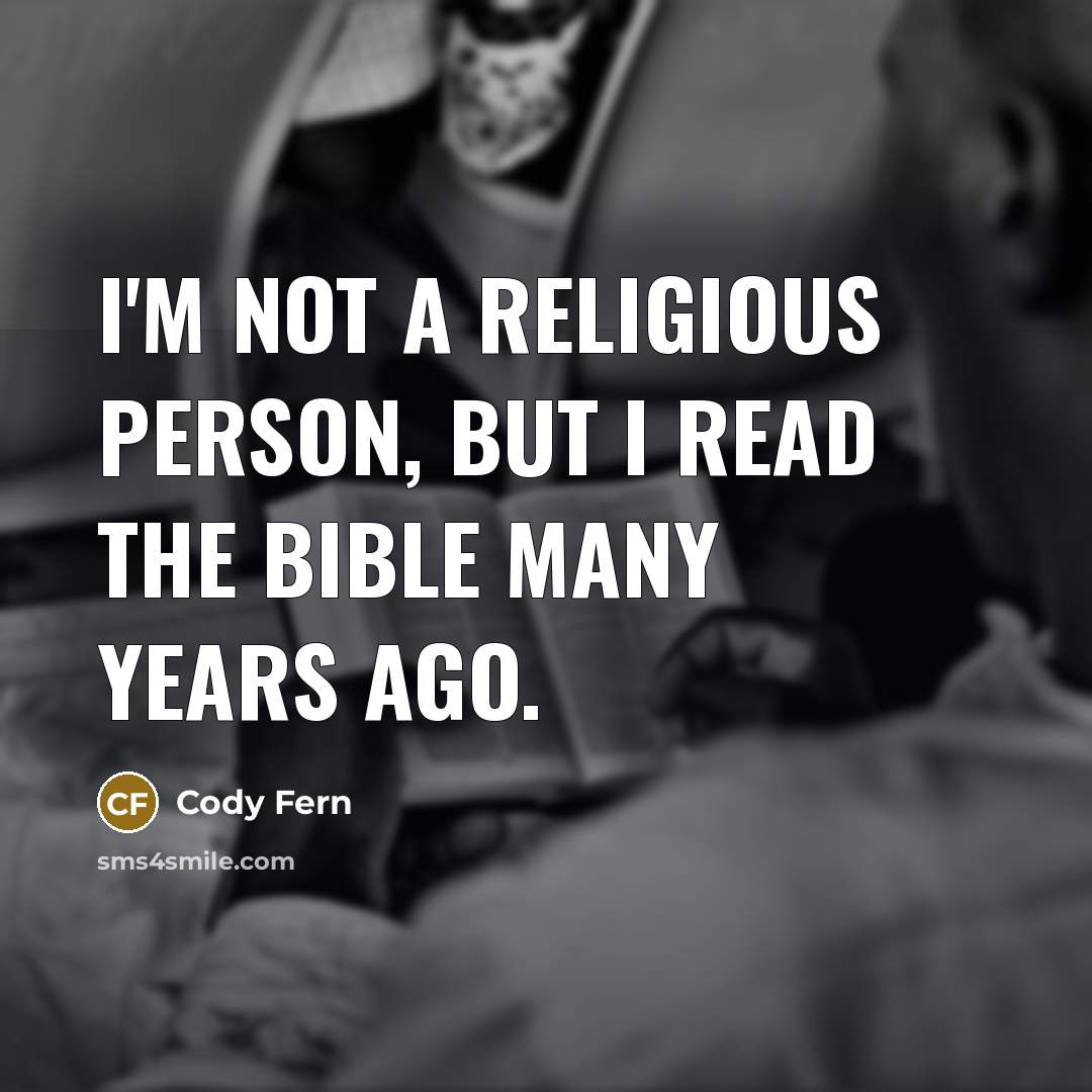 “I'm not a religious person, but I read the Bible…” quote by Cody Fern