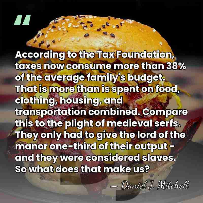 According to the Tax Foundation, taxes now consume more than 38% of&hellip; - Daniel J. Mitchell