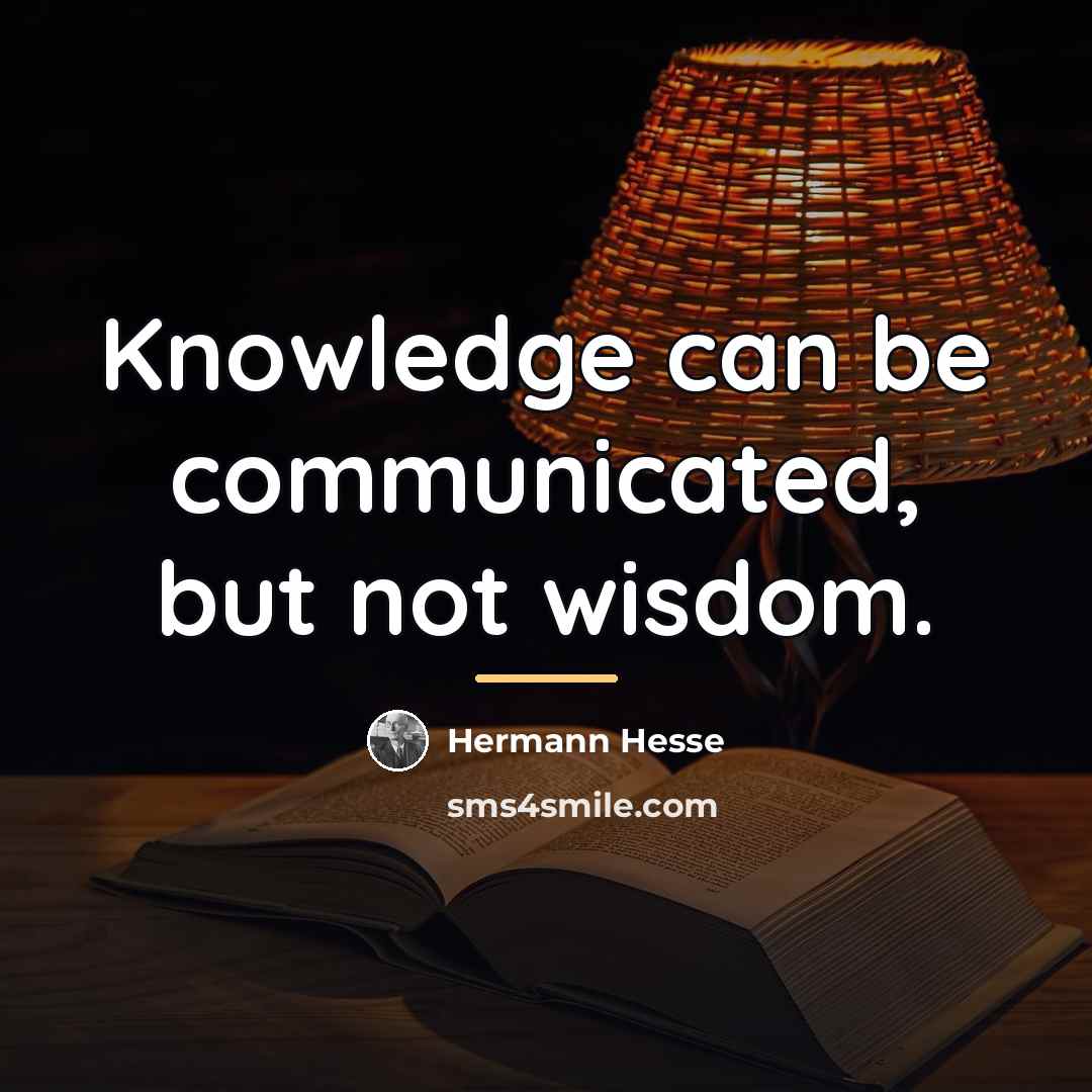 “Knowledge can be communicated, but not wisdom.…” quote by Hermann Hesse