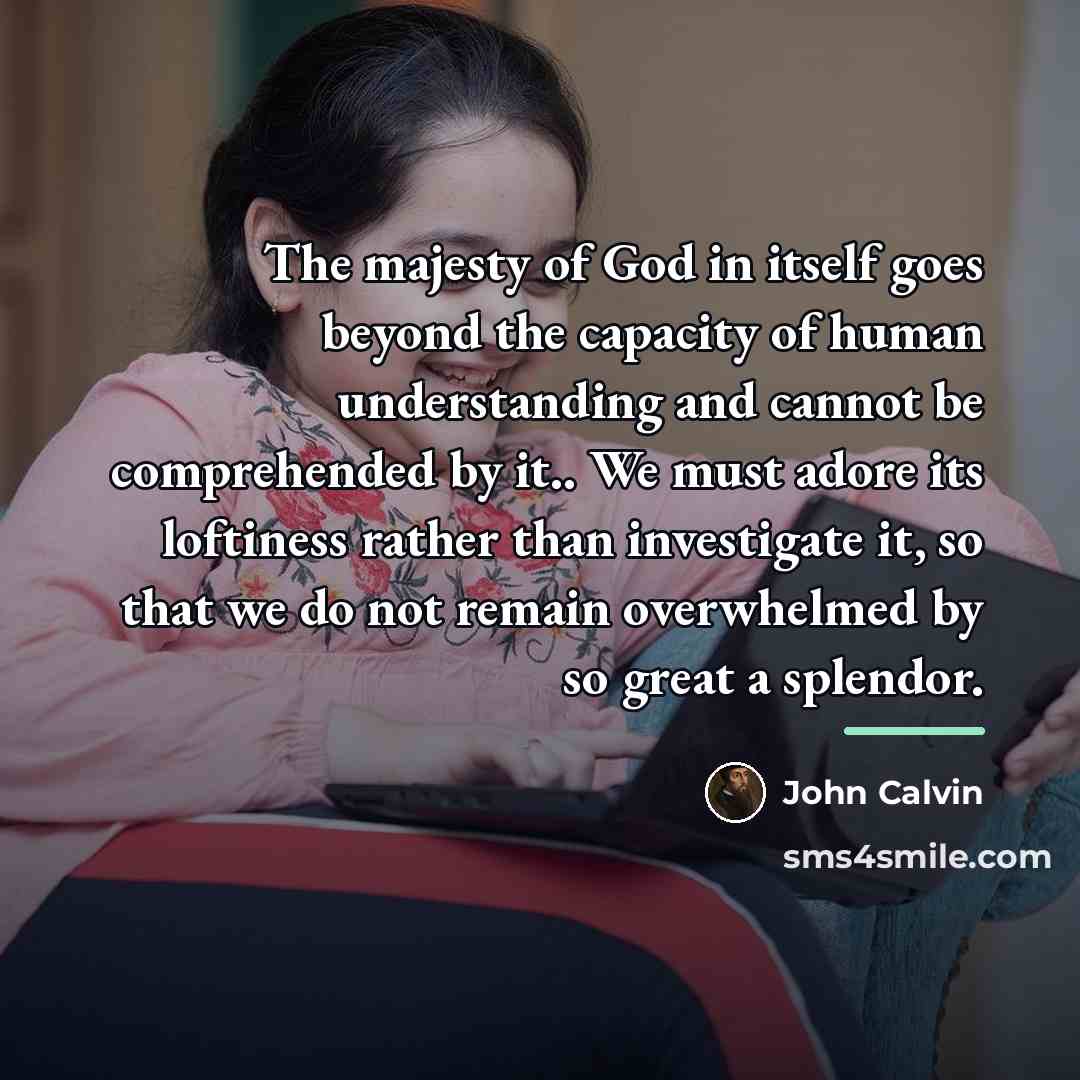“The majesty of God in itself goes beyond the capacity…” quote by John Calvin
