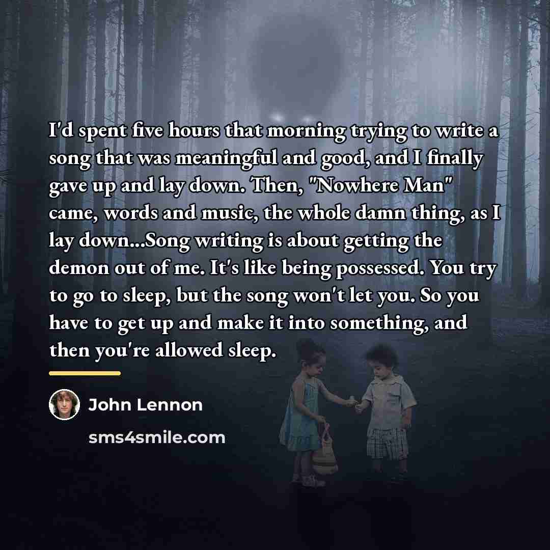 “I'd spent five hours that morning trying to write a…” quote by John Lennon