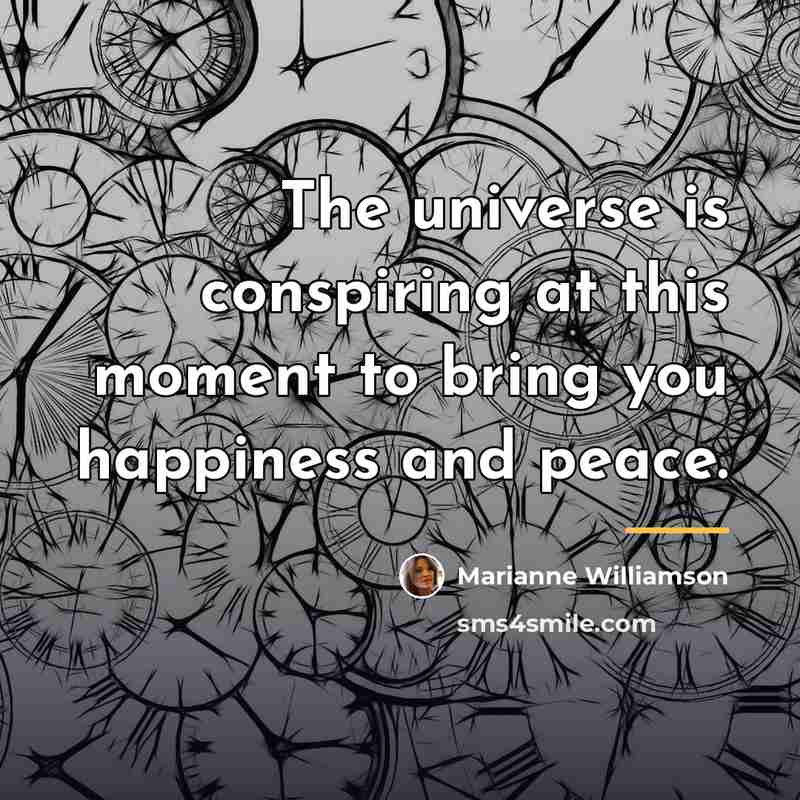 “The universe is conspiring at this moment to bring you…” quote by Marianne Williamson