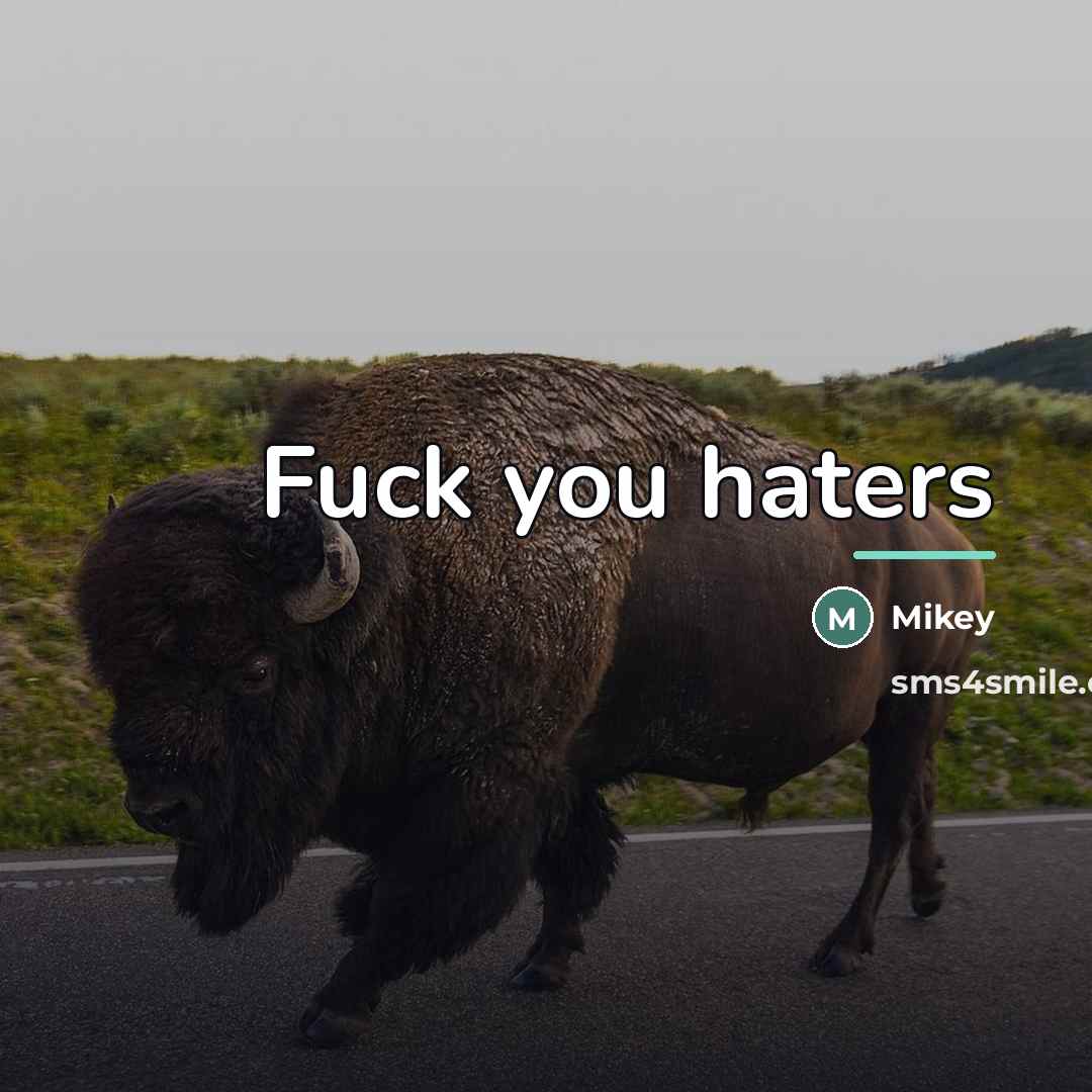“Fuck you haters…” quote by Mikey
