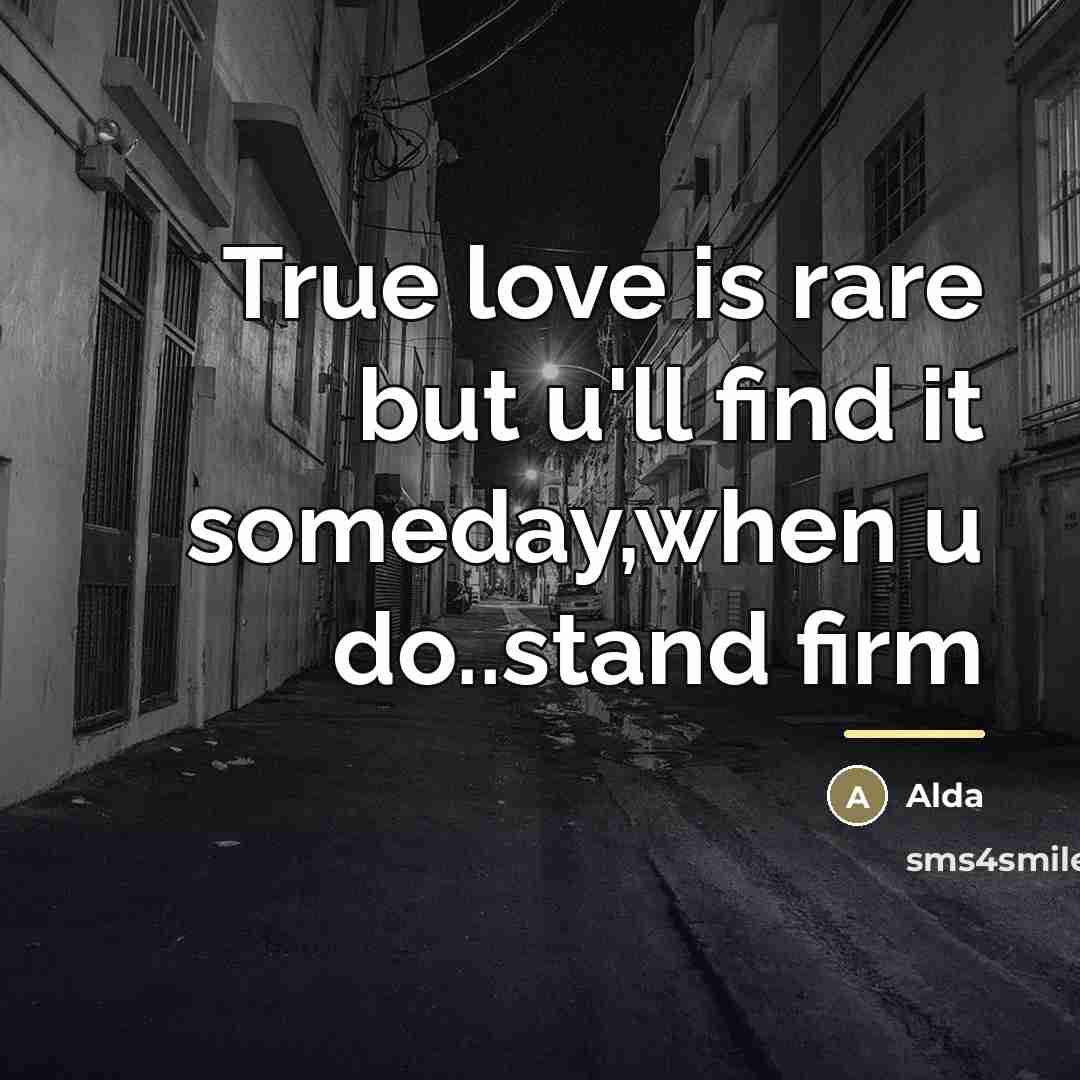 “True love is rare but u'll find it someday,when u…” quote by Alda