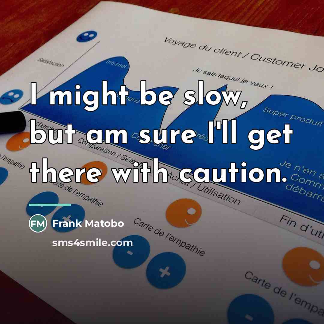 “I might be slow, but am sure I'll get there…” quote by Frank Matobo