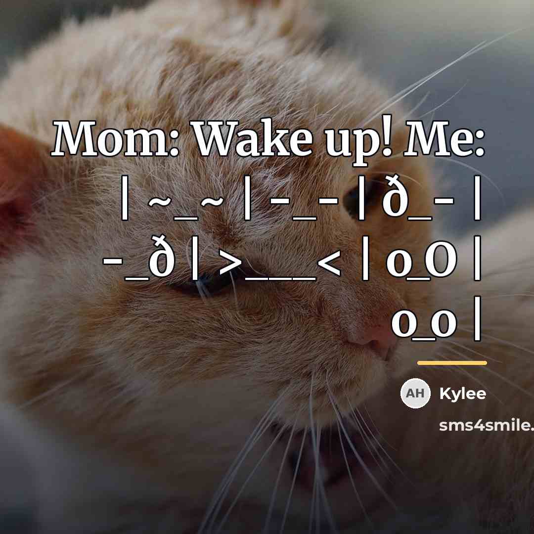 “Mom: Wake up! Me: | ~_~ | -_- | ð_-…” quote by Kylee