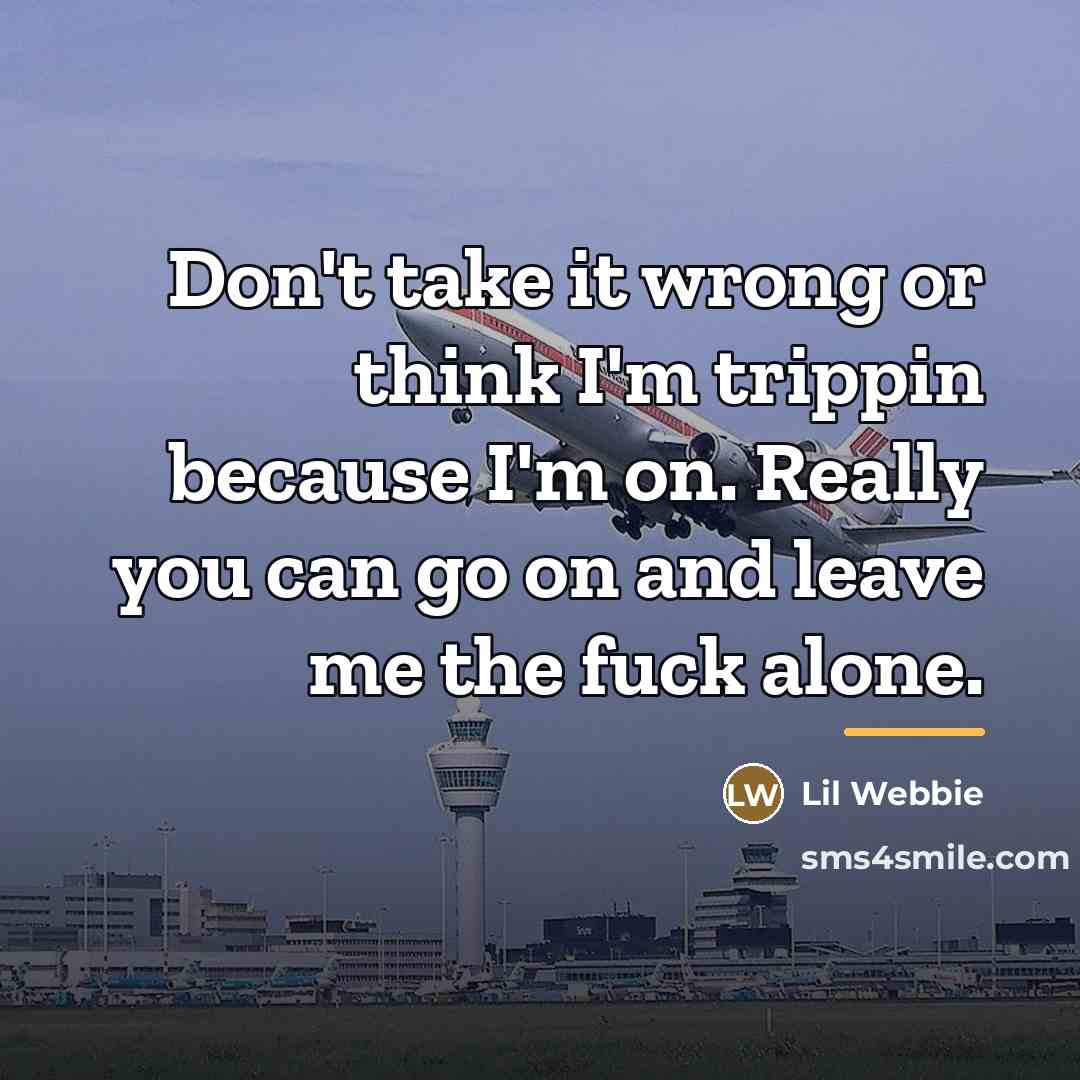 “Don't take it wrong or think I'm trippin because I'm…” quote by Lil Webbie