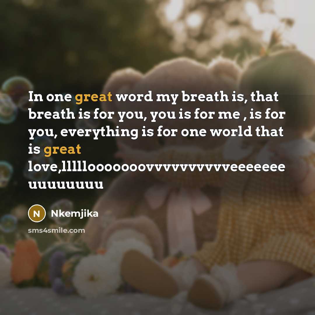 “In one great word my breath is, that breath is…” quote by Nkemjika