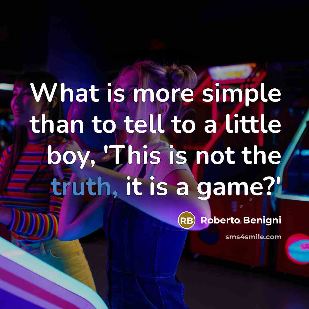 “What is more simple than to tell to a little…” quote by Roberto Benigni
