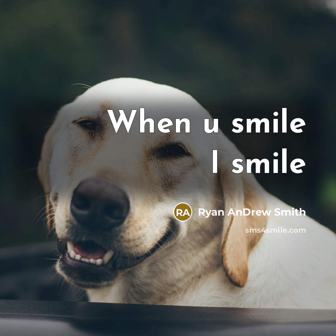 “When u smile I smile” quote by Ryan Andrew Smith