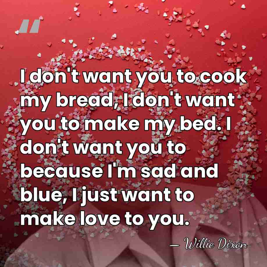 I don't want you to cook my bread, I don't want you&hellip; - Willie Dixon