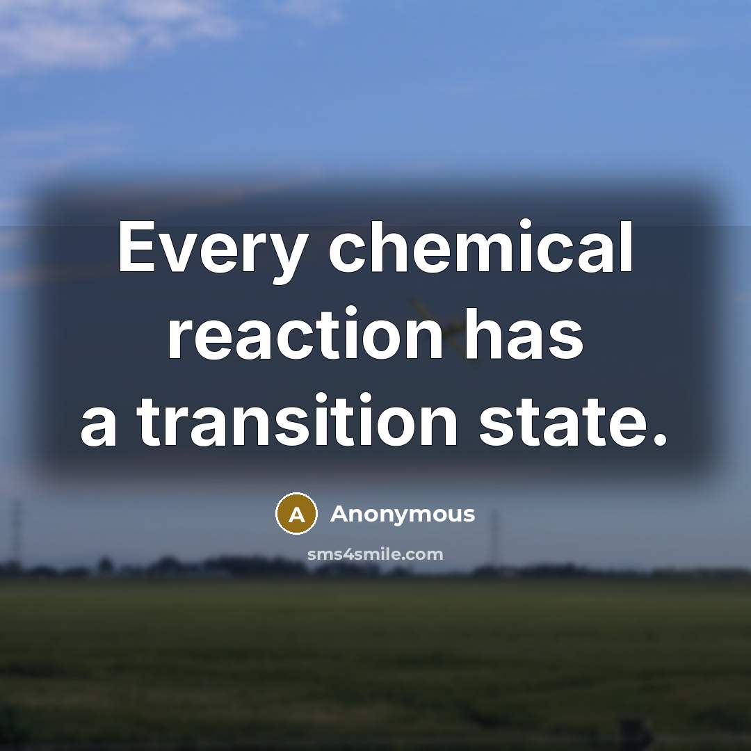 “Every chemical reaction has a transition state.” quote by Anonymous
