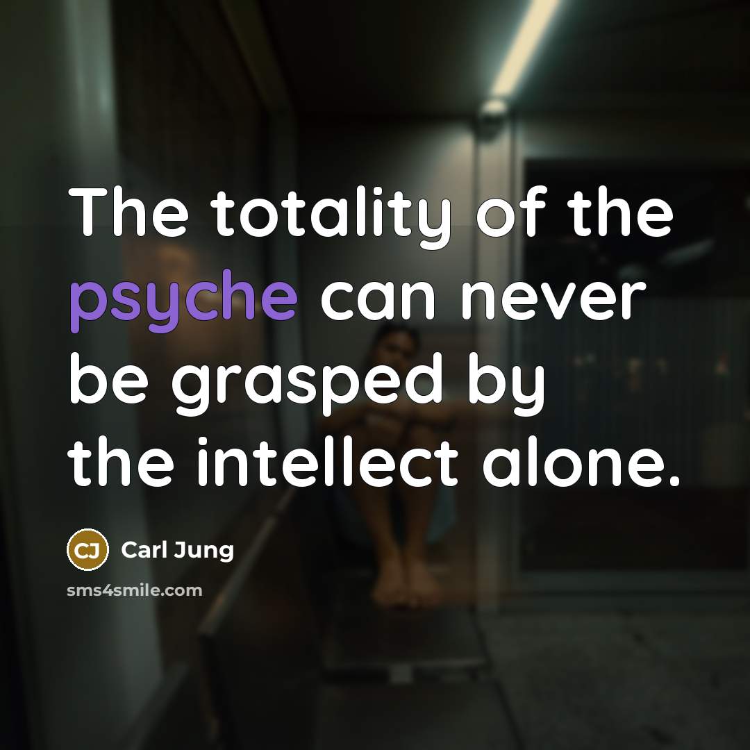 “The totality of the psyche can never be grasped by…” quote by Carl Jung