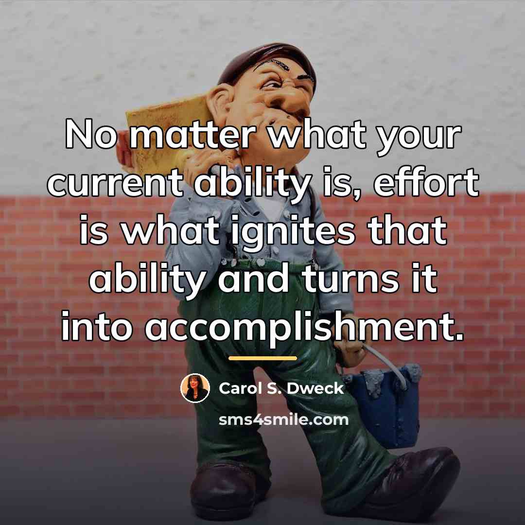 “No matter what your current ability is, effort is what…” quote by Carol S. Dweck