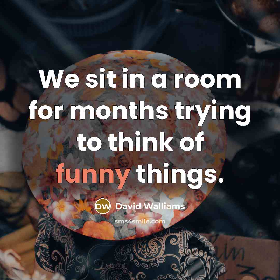 “We sit in a room for months trying to think of funny things.” quote by David Walliams