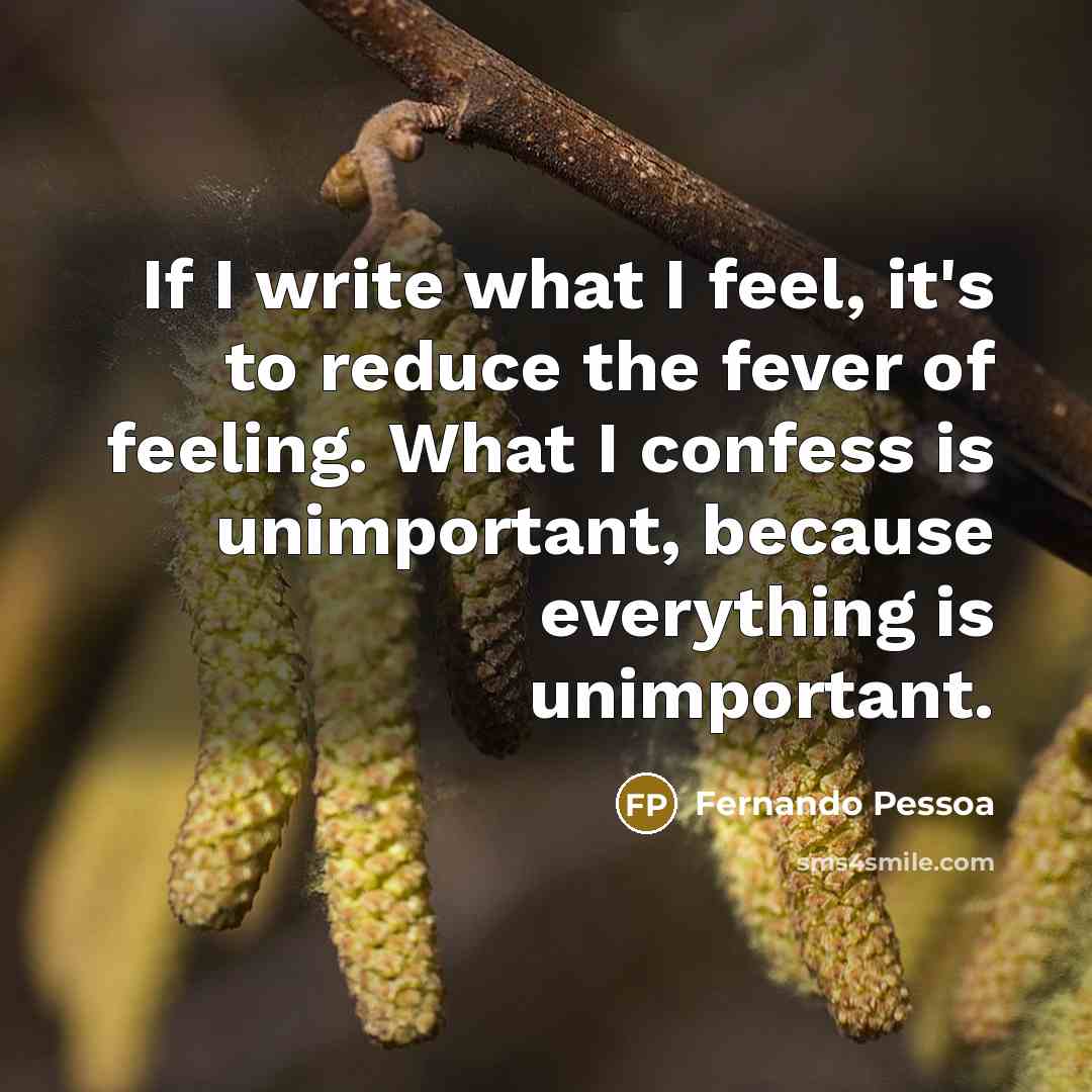 “If I write what I feel, it's to reduce the…” quote by Fernando Pessoa