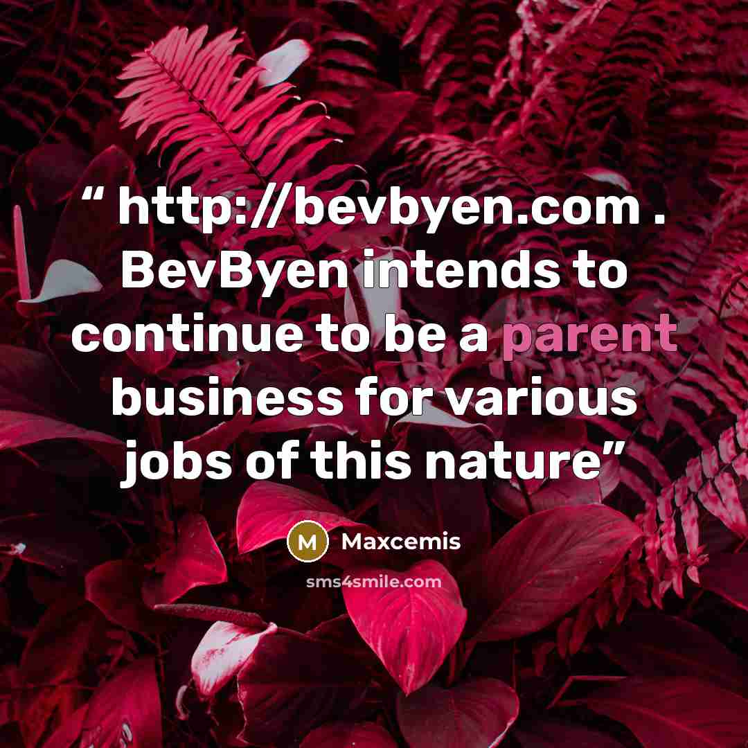 “http://bevbyen.com . BevByen intends to continue to be a parent business for various jobs of this nature” quote by Maxcemis