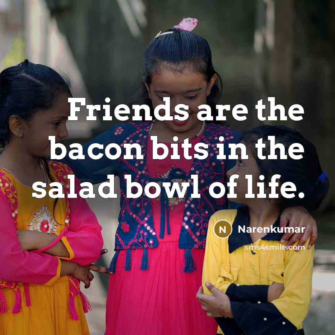 “Friends are the bacon bits in the salad bowl of…” quote by Narenkumar