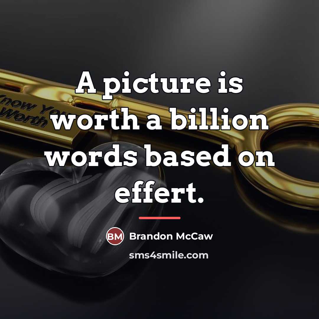 “A picture is worth a billion words based on effert.…” quote by Brandon McCaw