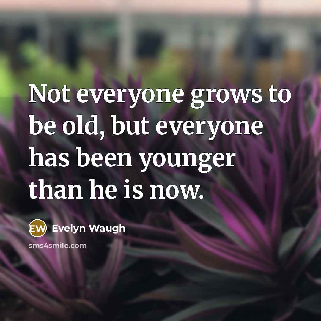 “Not everyone grows to be old, but everyone has been…” quote by Evelyn Waugh