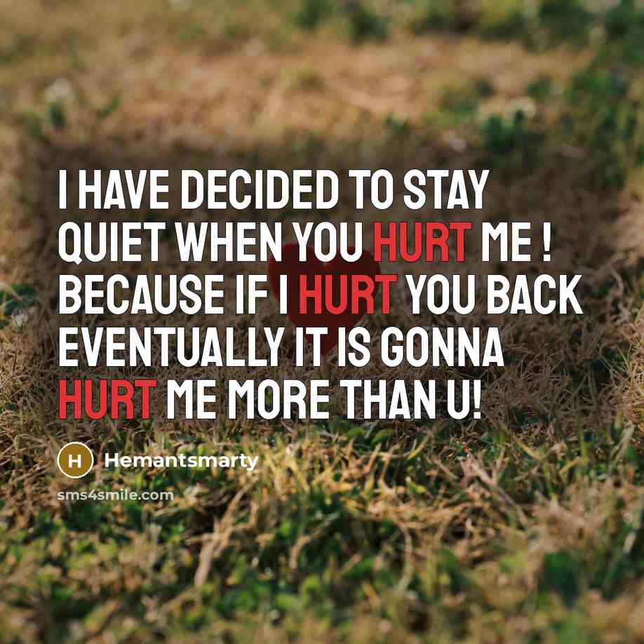 “I Have Decided To Stay Quiet When You Hurt Me…” quote by Hemantsmarty