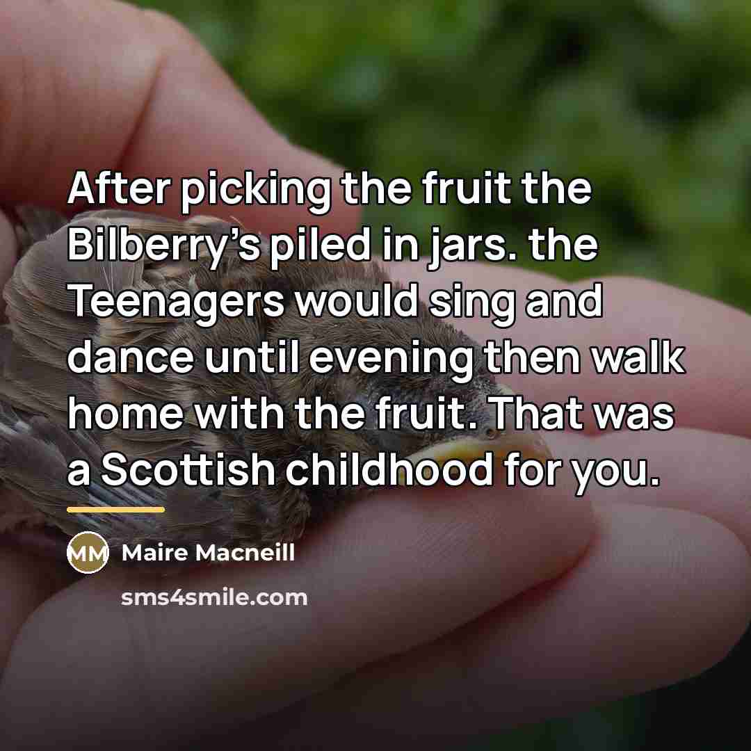 “After picking the fruit the Bilberry's piled in jars. the…” quote by Maire Macneill
