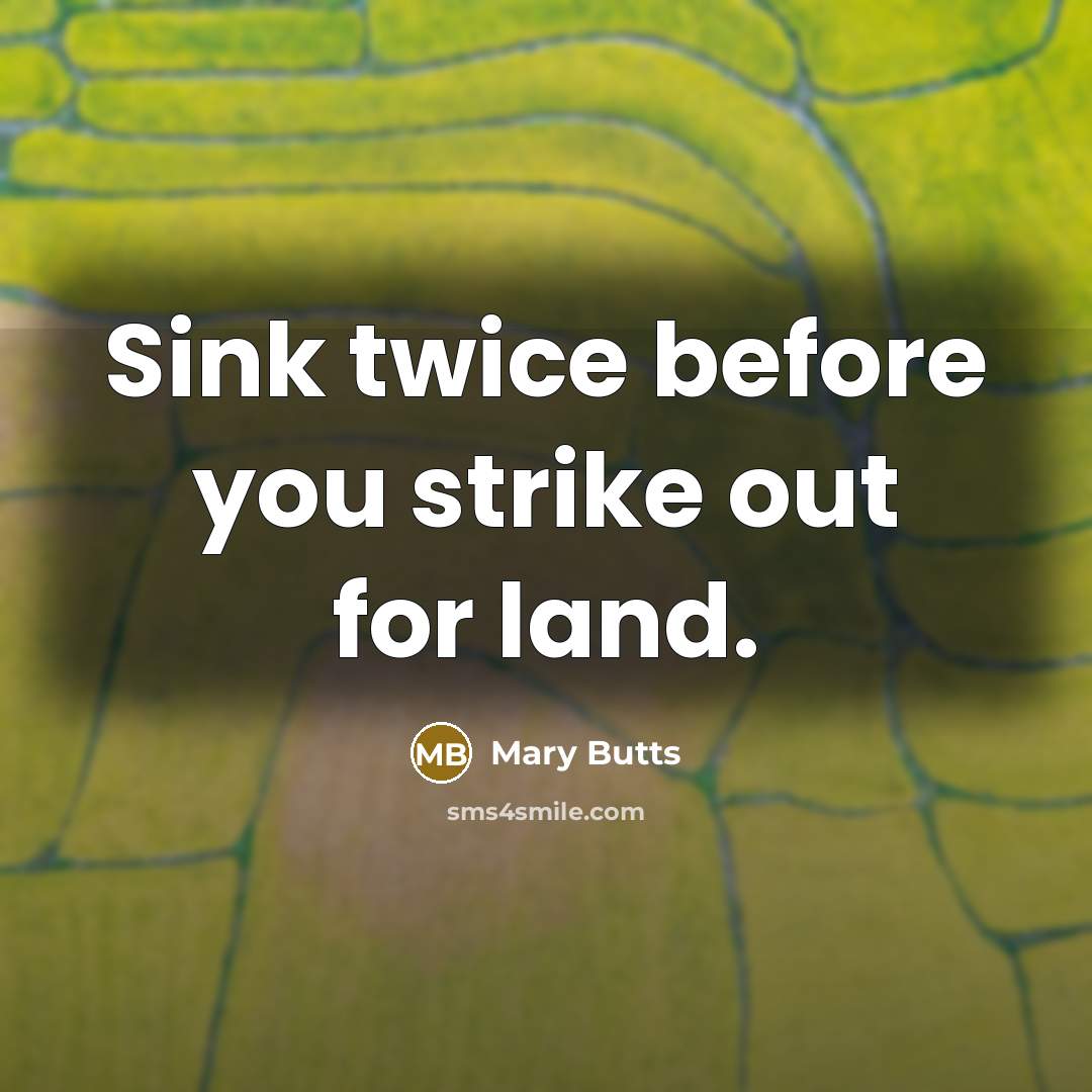 “Sink twice before you strike out for land.…” quote by Mary Butts