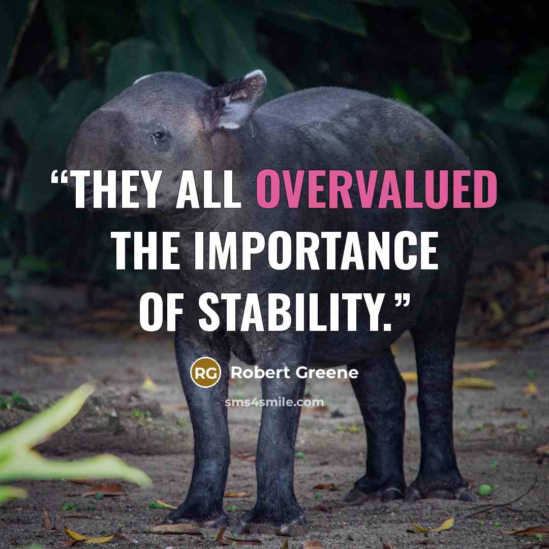 “They all overvalued the importance of stability.” quote by Robert Greene