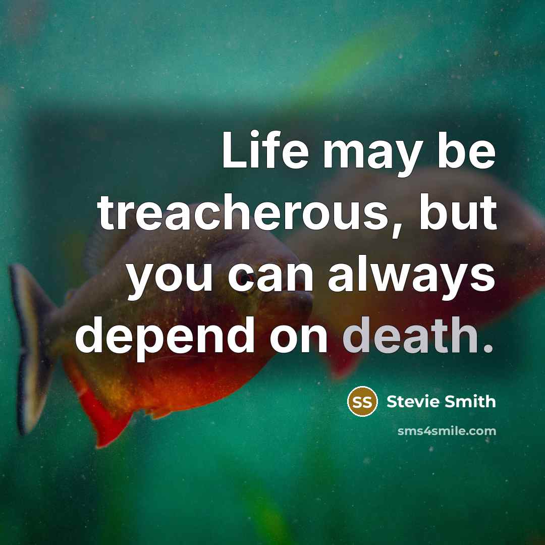 “Life may be treacherous, but you can always depend on…” quote by Stevie Smith
