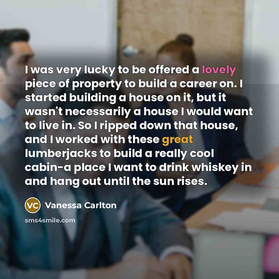 “I was very lucky to be offered a lovely piece…” quote by Vanessa Carlton