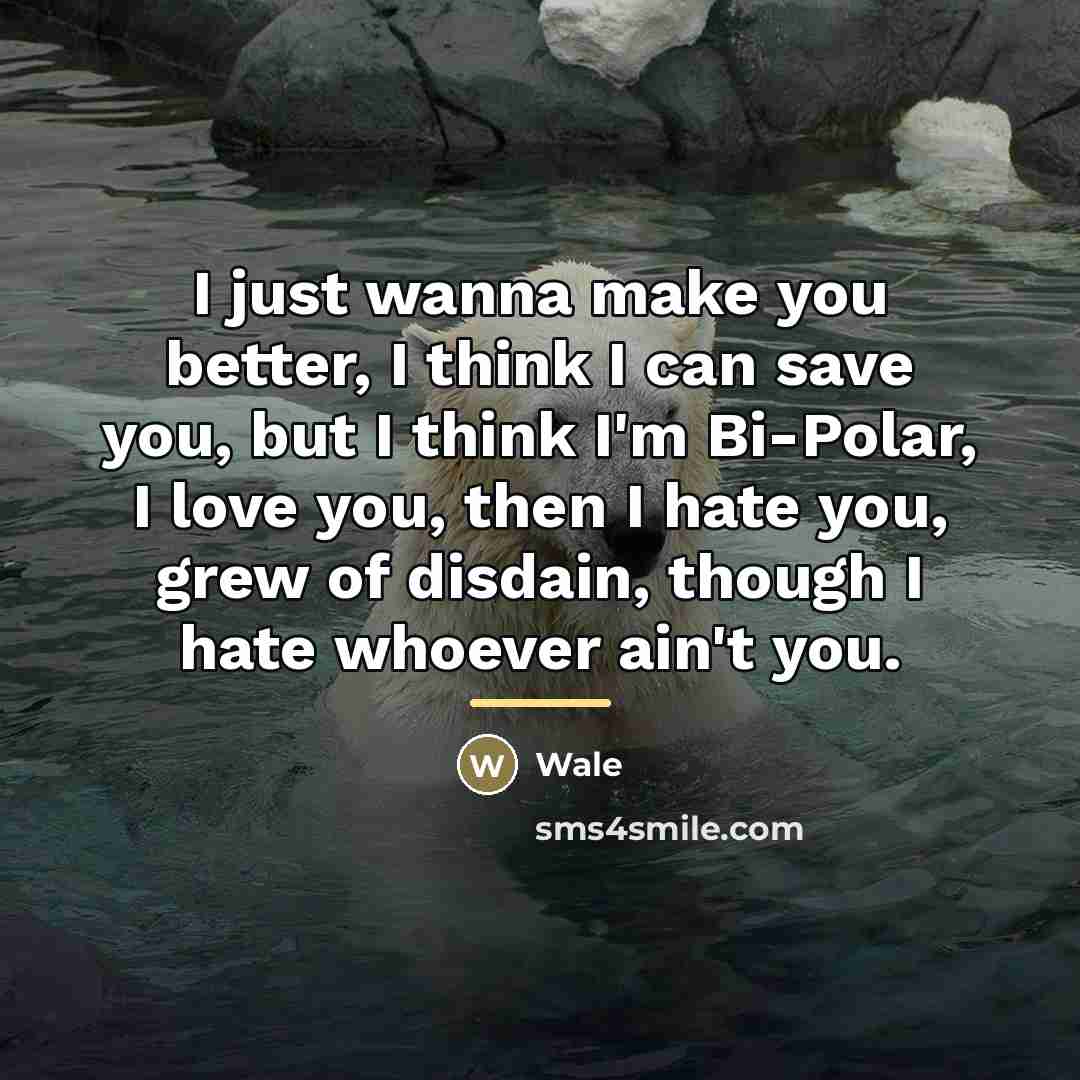 “I just wanna make you better, I think I can…” quote by Wale