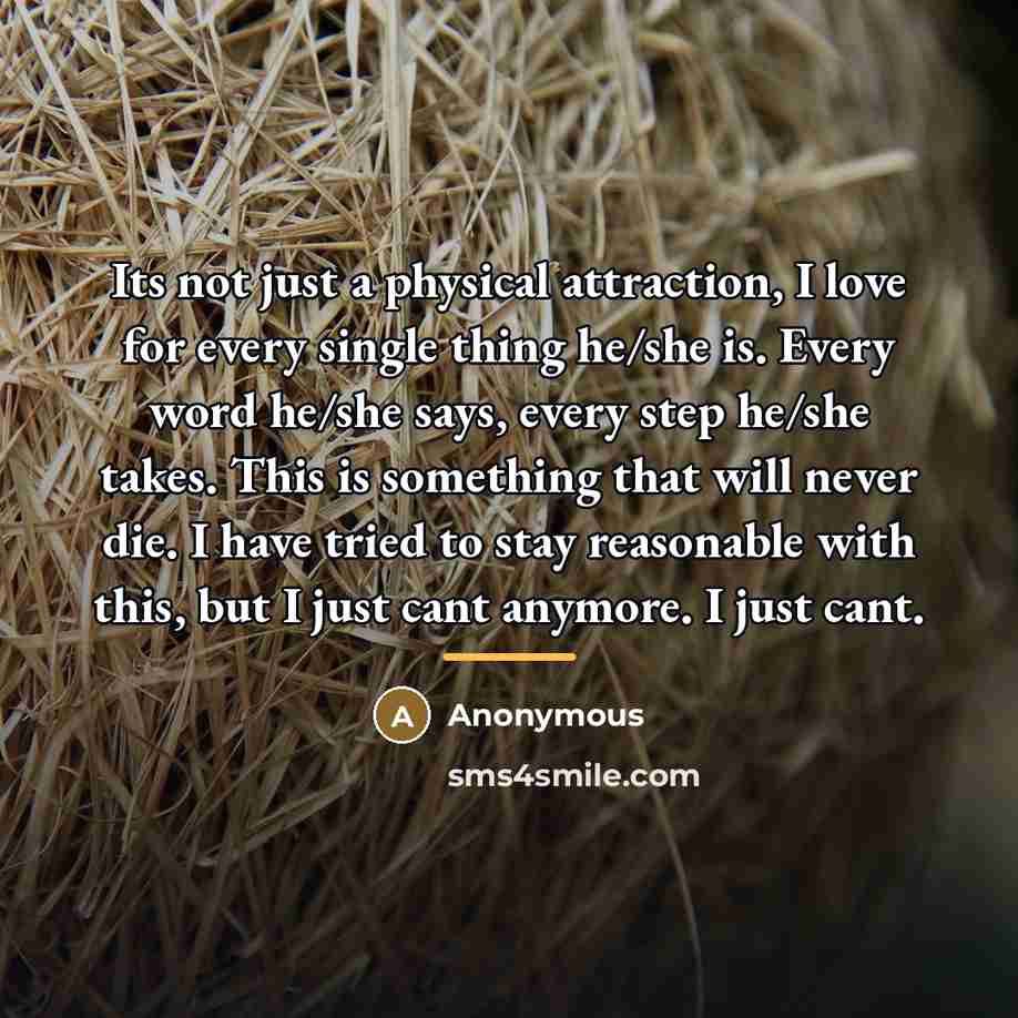 “Its not just a physical attraction, I love for every…” quote by Anonymous